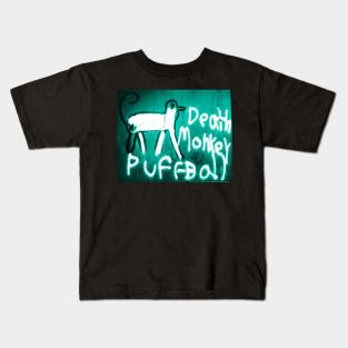 Death Monkey Puffball Teal Kids T-Shirt